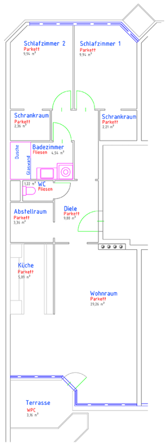 Plan Renovierung einer Eigentumswohnung in Mödling
