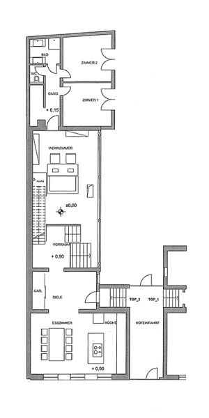 Plan Stadtvilla Baden EG