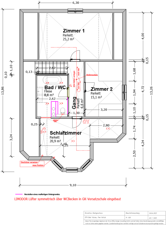 Aushang Plan-OG-Einfamilienhaus